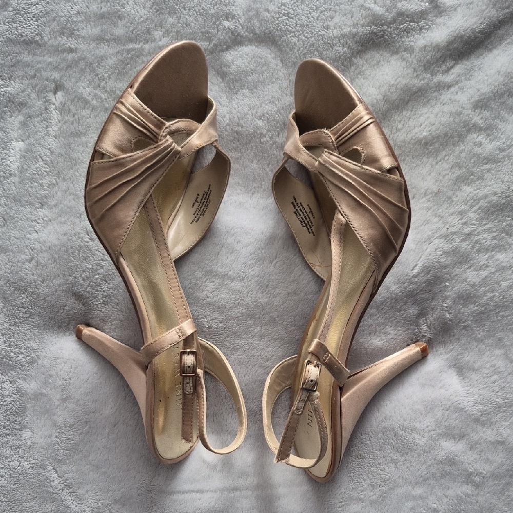 Elegant Satin Strappy Heels - Nine West